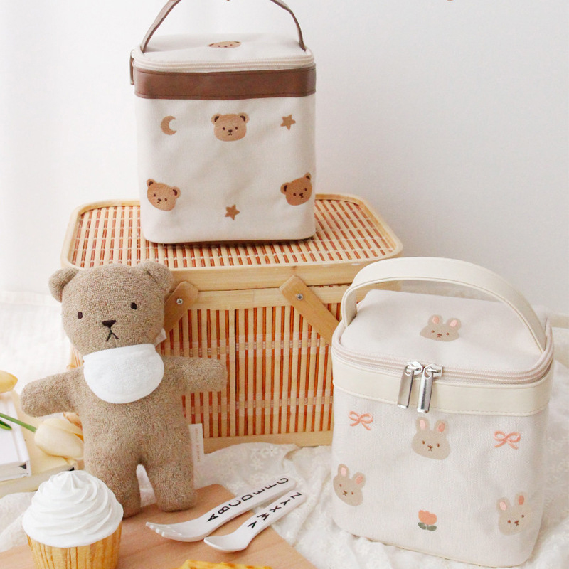 Baby Food Packaging - Milancel新しいベビーフード断熱バッグ刺embroidered bearポータブルピクニックバッグ