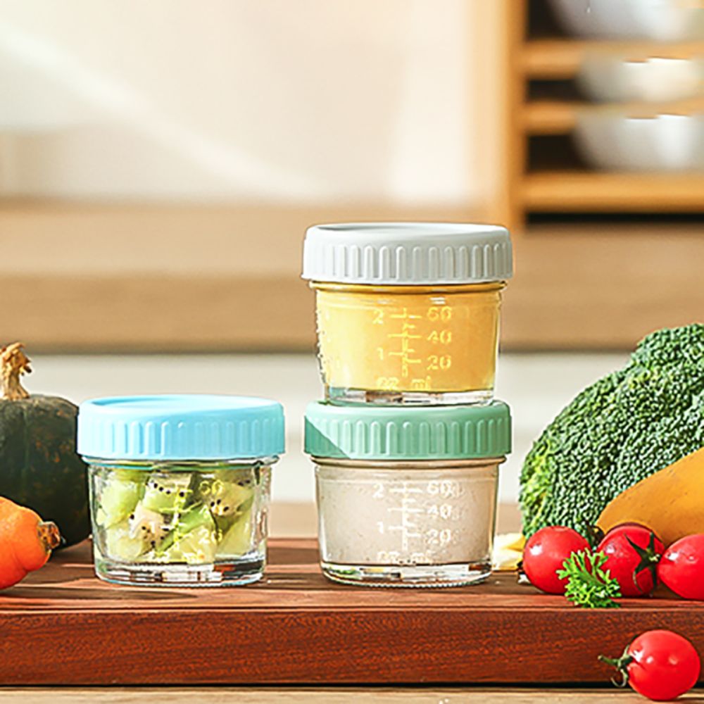 Baby Food Jars With Lids - 6個入りメイソンジャー ガラス製ベビーフードジャー 再利用可能 蓋付き ディップソースカップ 目盛り付き