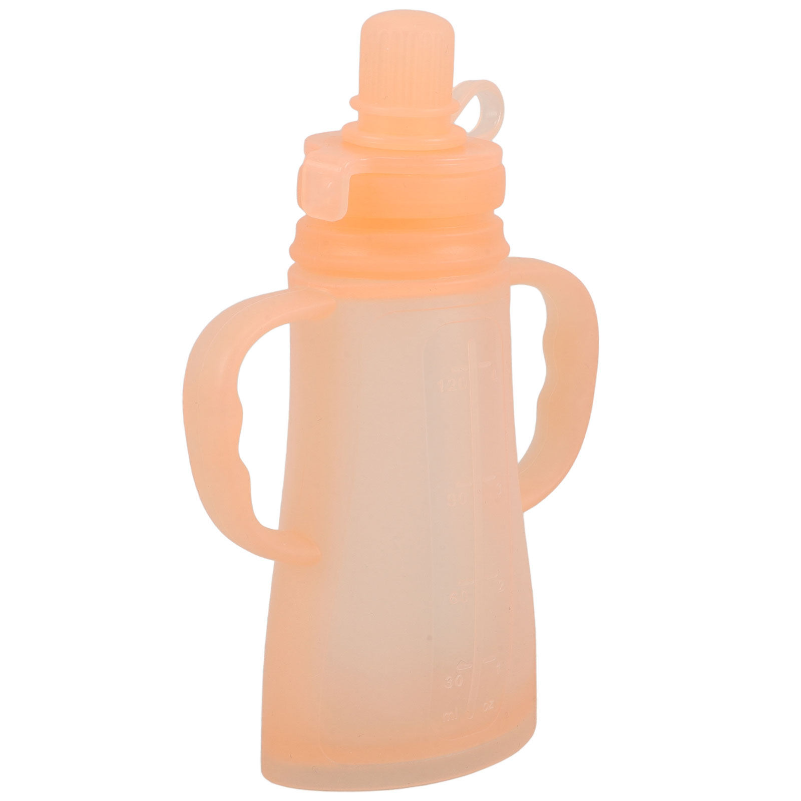 Baby Food Reusable Pouches - シリコン製ベビーフード容器 再利用可能 詰め替え可能 こぼれにくいスクイーズポーチ ベビーフード、スムージー、ヨーグルト、ピューレ用 オレンジ