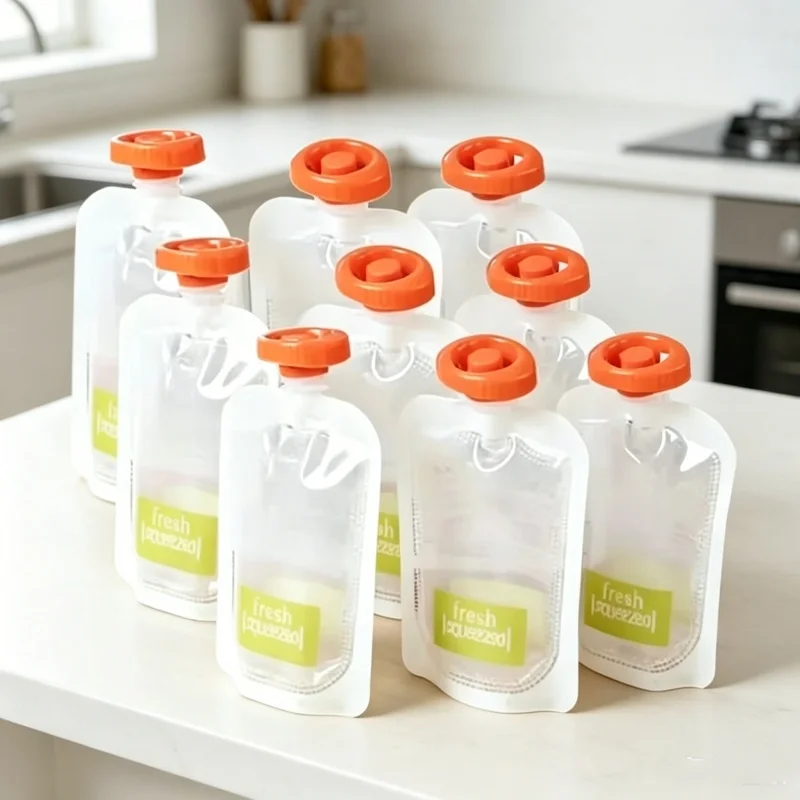 Baby Food Hero - オーガニック幼児用給餌ポーチ 50 個 ポータブルスクイーズジュースバッグ保存容器 幼児用補助食品 屋内屋外用