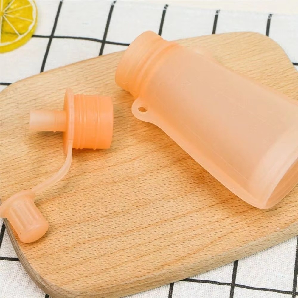 Baby Food Reusable Pouches - BPAフリー食品パウチ、漏れ防止シール、再利用可能な食品容器、詰め替え可能なデザイン、食品グレードシリコン