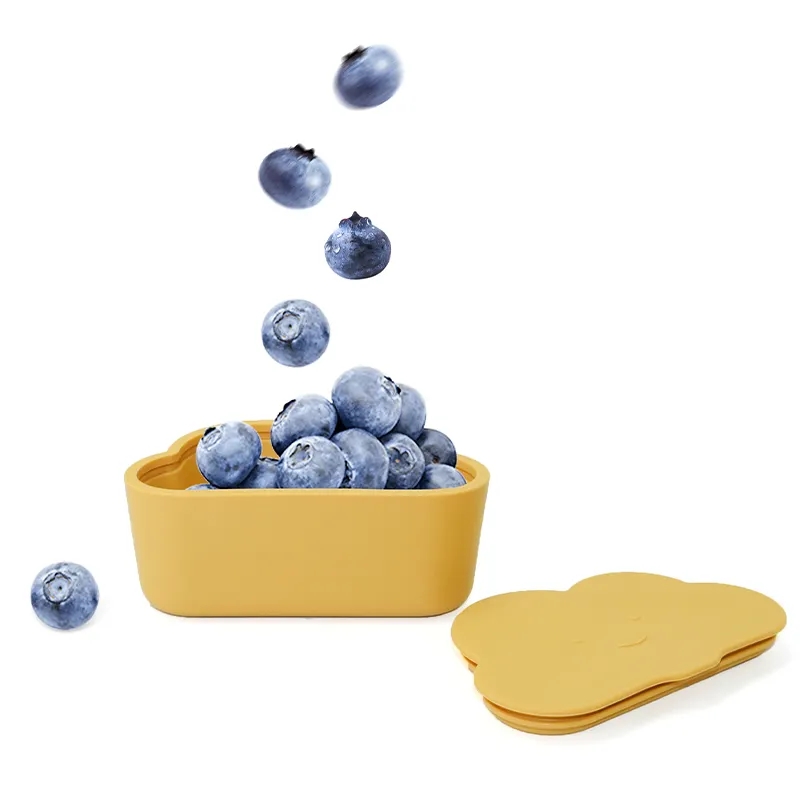 Baby Food Hero - 赤ちゃん用シリコン蓋付きポータブルスナックボックス,無地フードボックス,スナック容器,ベビー用品