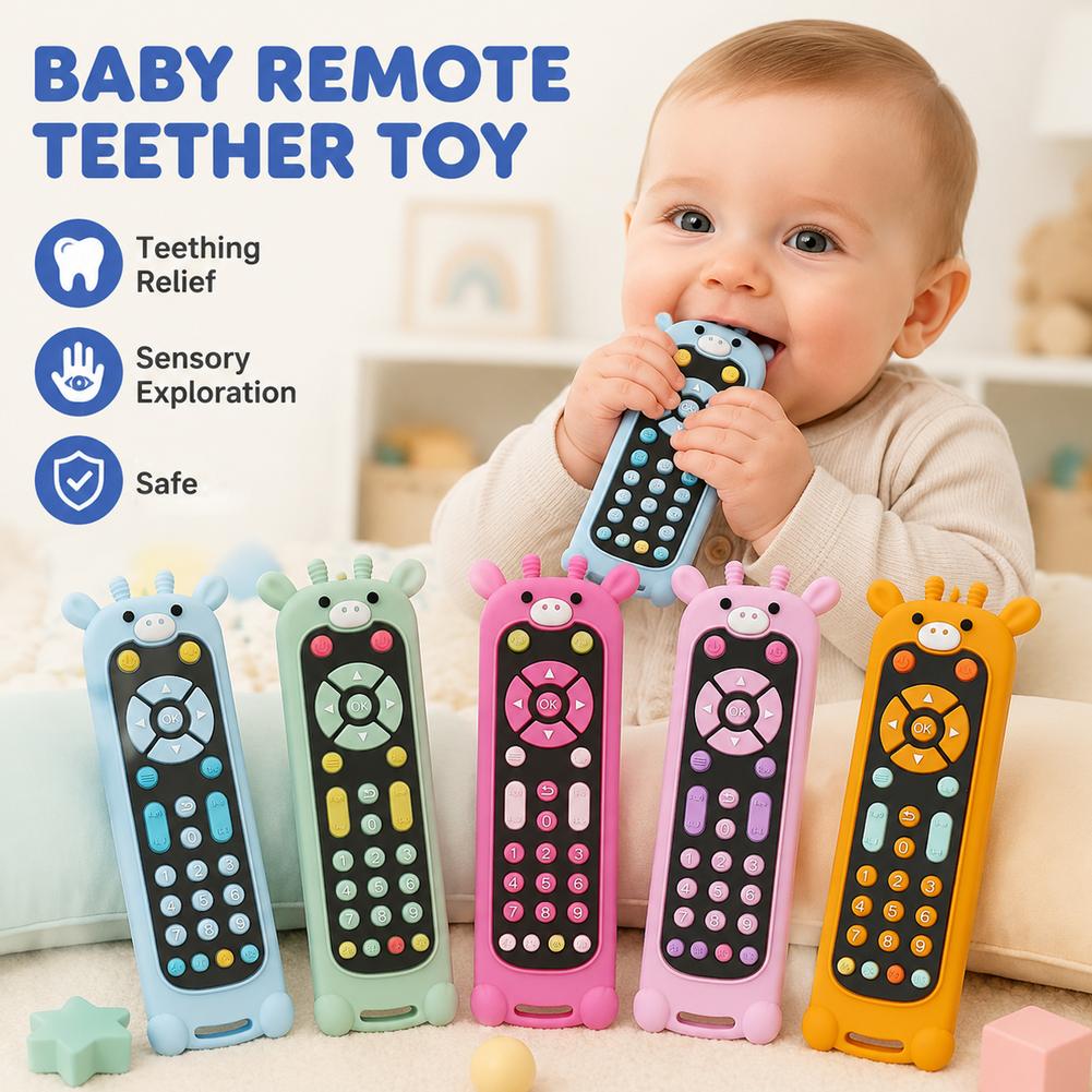 Baby Food Natural - ベビー歯固め シリコン製 テレビリモコン型 おもちゃ 食品グレード BPAフリー