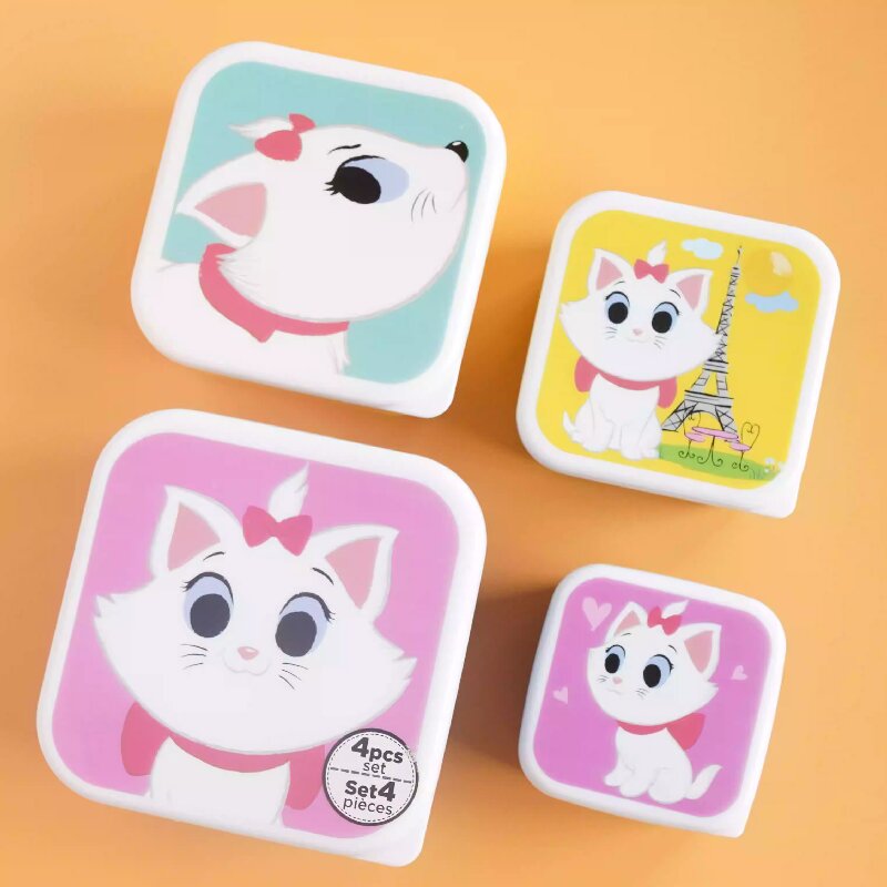 Baby Food Organizer - かわいい漫画の動物柄弁当箱子供のポータブルフルーツボックス子供ミニスナックボックス弁当箱 4 ピース/セット