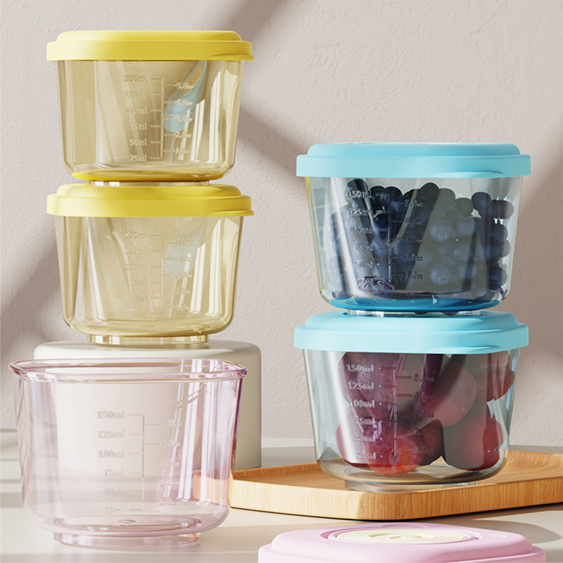 Baby Food Organizer - 6個のベビーフード保存容器 - PP素材、蒸し可能、漏れ防止、鮮度保持のための幼児用給餌ボウル、積み重ね可能なオーガナイザー