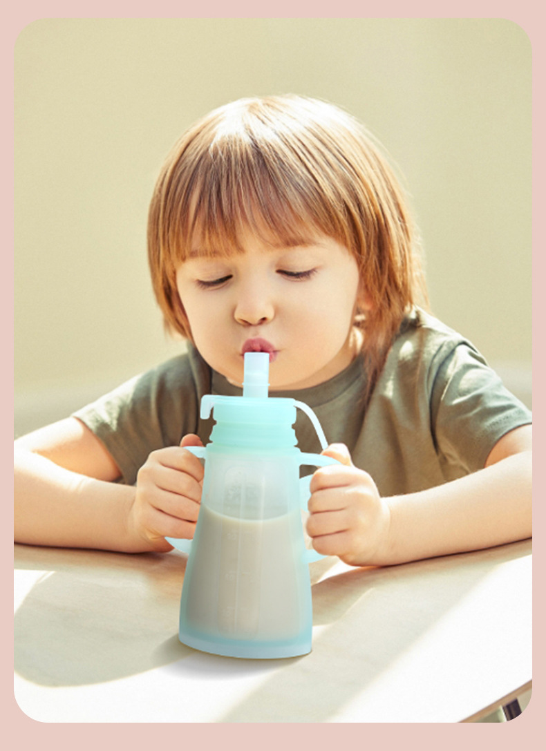 Baby Food Packaging - 新しい再利用可能なシリコン製母乳保存バッグ、漏れ防止、吸引可能、ジュース用、BPAフリー、赤ちゃんの授乳用、食品保存ボトル