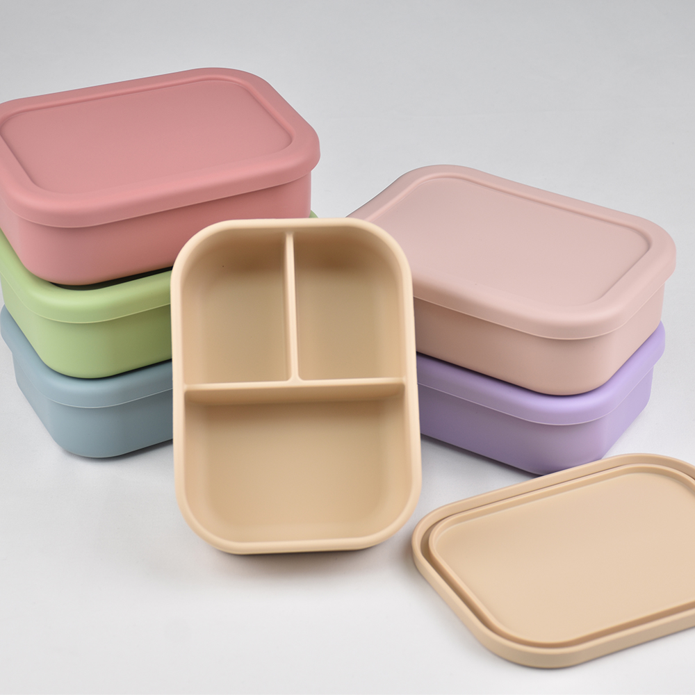 3つのコンパートメントに分かれた食品グレードシリコン製弁当箱 - Baby Food Hero のレビューと価格