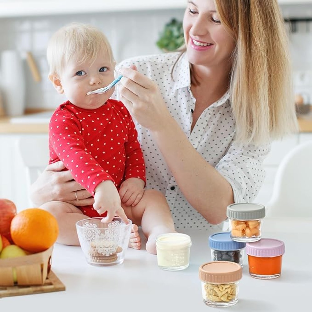 6個入りメイソンジャー ガラス製ベビーフードジャー 再利用可 - Baby Food Jars With Lids のレビューと価格