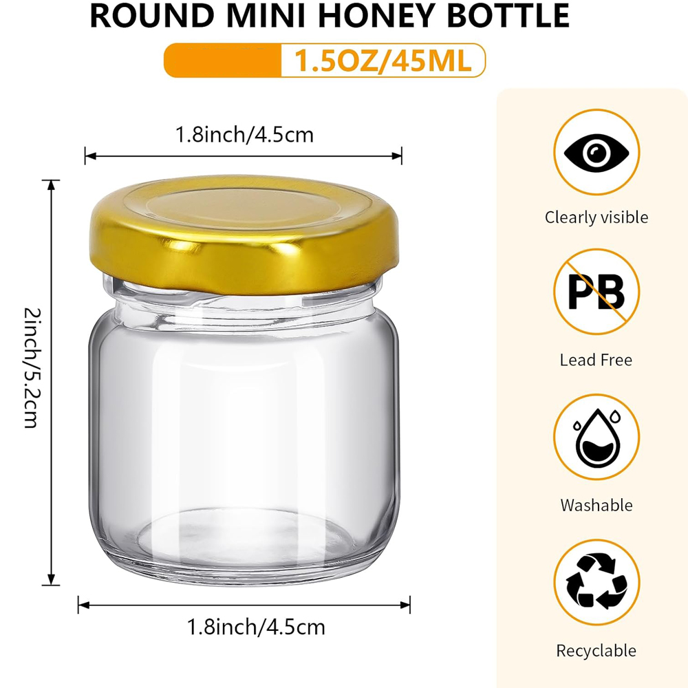 1.5オンスの丸型ミニクリアハニーポット、結婚式の引き出物、 - Baby Food Jars With Lids のレビューと価格