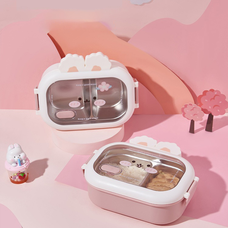 ステンレス鋼大容量ポータブルランチボックスウサギデザイン分割 - Baby Food Organizer のレビューと価格