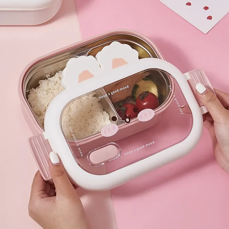 ステンレス鋼大容量ポータブルランチボックスウサギデザイン分割 - Baby Food Organizer のレビューと価格