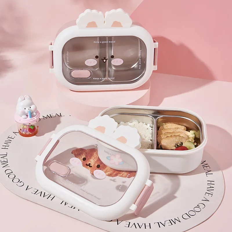 ステンレス鋼大容量ポータブルランチボックスウサギデザイン分割 - Baby Food Organizer のレビューと価格