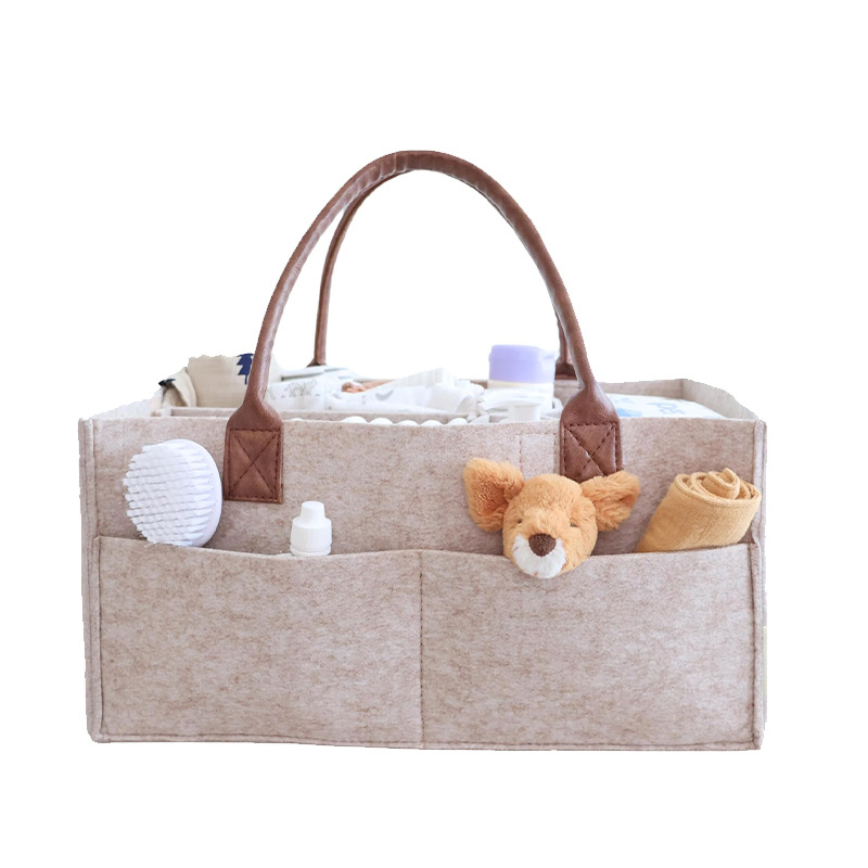 ベビーフェルト収納バスケット、幼児用おむつバッグ、ハンドル付 - Baby Food Organizer のレビューと価格