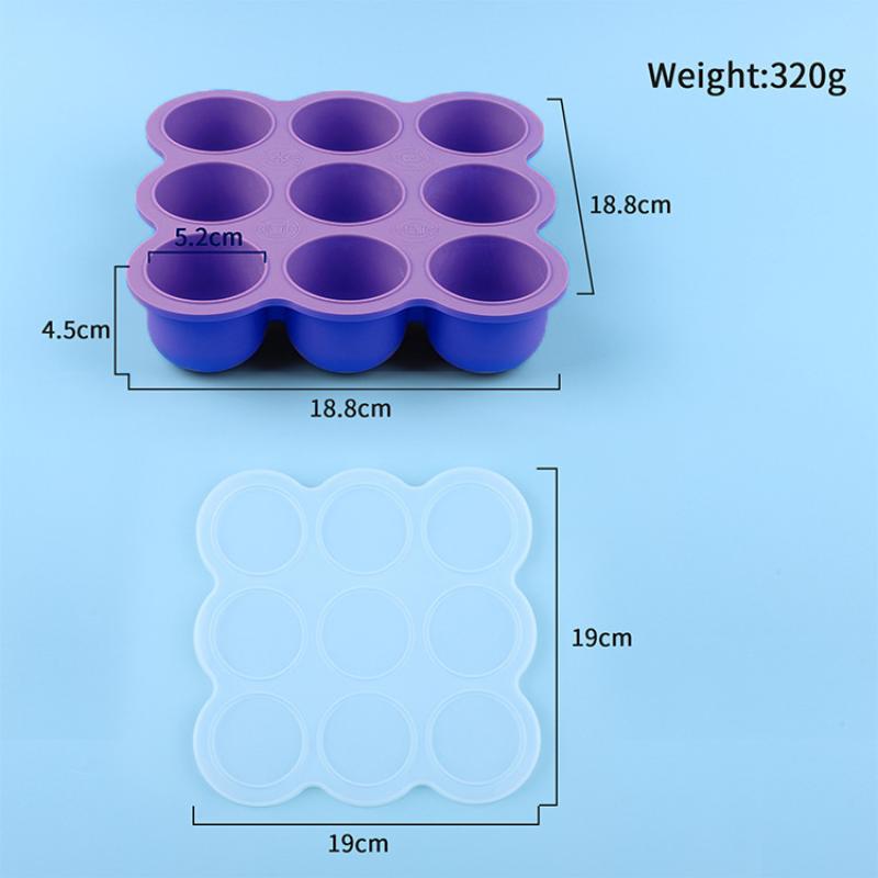 ベビーフードシリコン容器 9グリッド冷凍トレイ 漏れ防止蓋  - Baby Food Organizer のレビューと価格