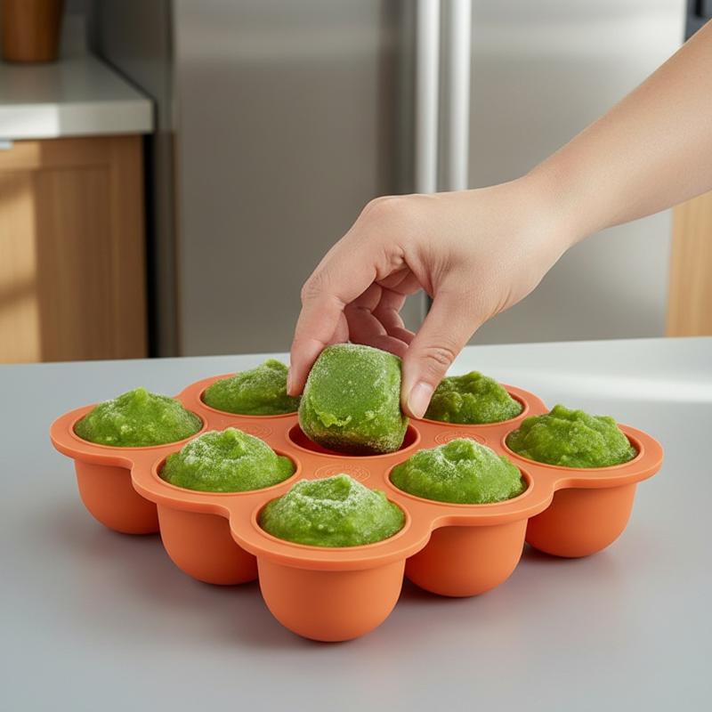 ベビーフードシリコン容器 9グリッド冷凍トレイ 漏れ防止蓋  - Baby Food Organizer のレビューと価格