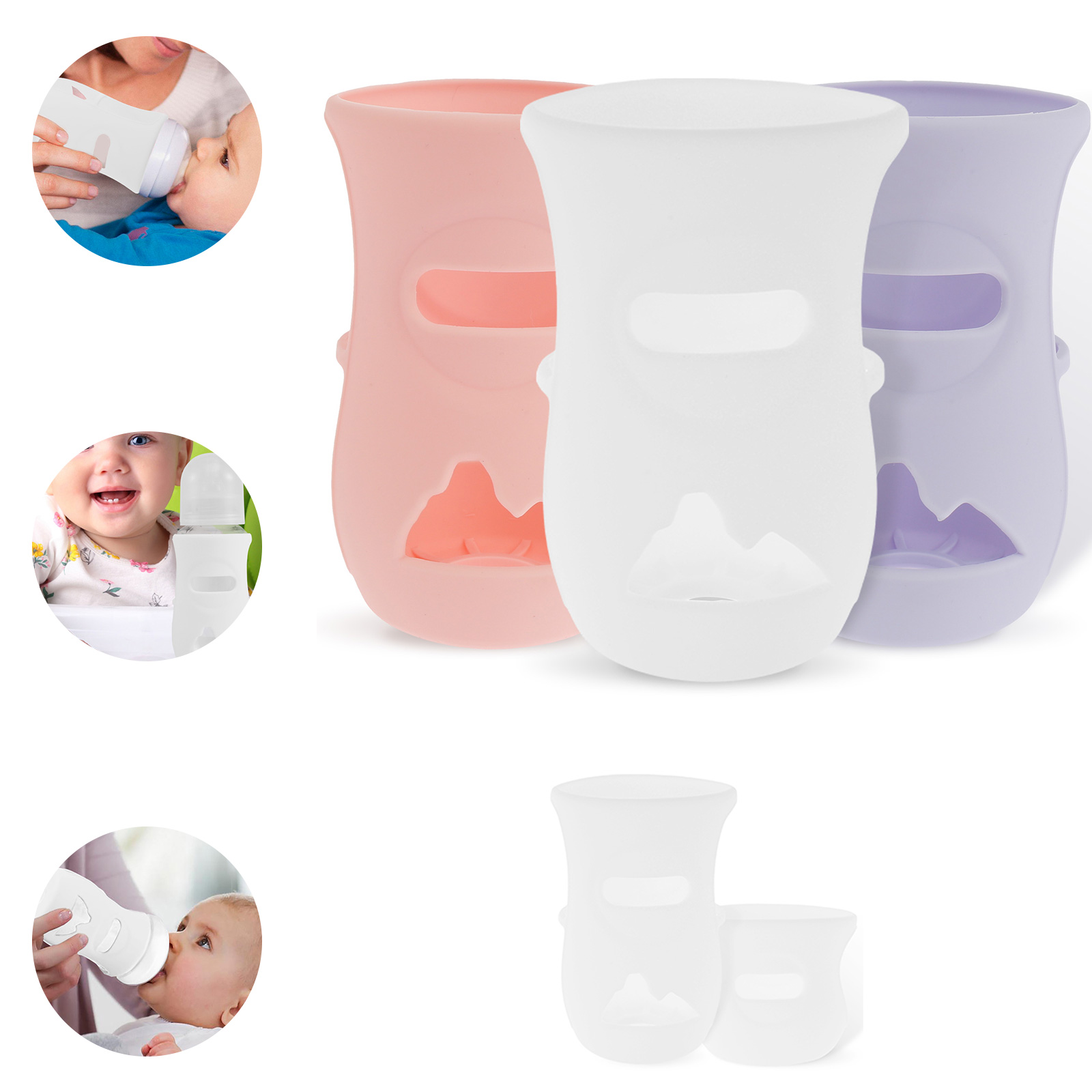 シリコンスリーブ シリコン哺乳瓶カバー 断熱ガラスボトル A - Baby Food Packaging のレビューと価格