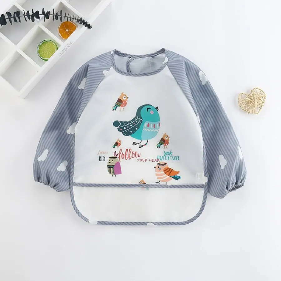 For1-3Year ベビー長袖スカーフ防水幼児アートスモッ - Baby Food Apron のレビューと価格