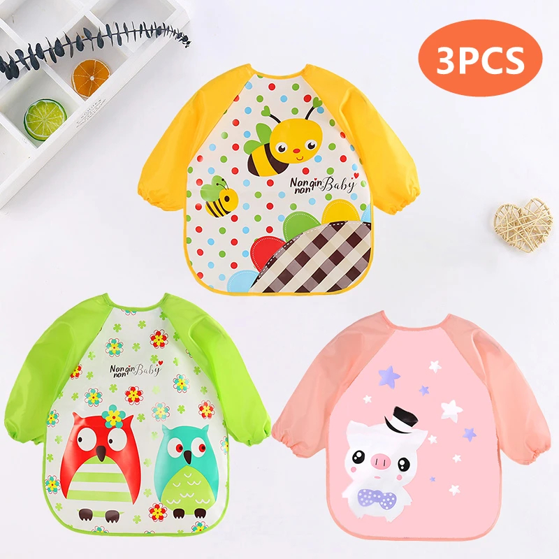 ベビーよだれかけかわいいカラフルな漫画防水よだれかけ幼児食べ - Baby Food Apron のレビューと価格