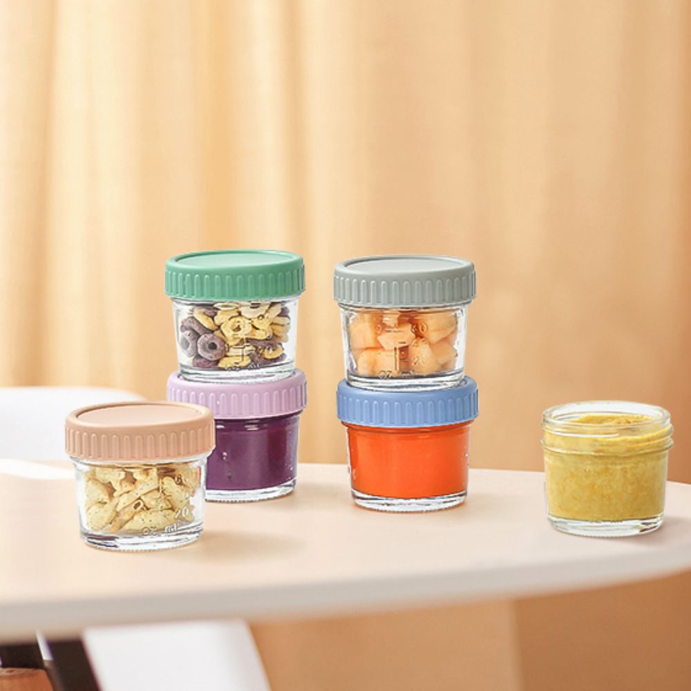 6個入り多目的ガラス製ベビーフードジャー、目盛り付き、再利用 - Baby Food Jars With Lids のレビューと価格
