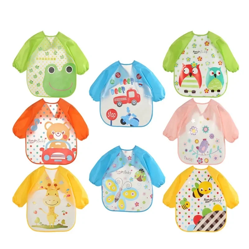 防水 EVA フルスリーブベビービブ子供エプロン長袖給餌スモ - Baby Food Apron のレビューと価格