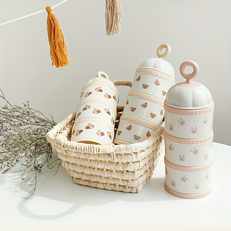 3層ベビーミルクパウダーディスペンサー漫画幼児用粉ミルク収納 - Baby Food Organizer のレビューと価格