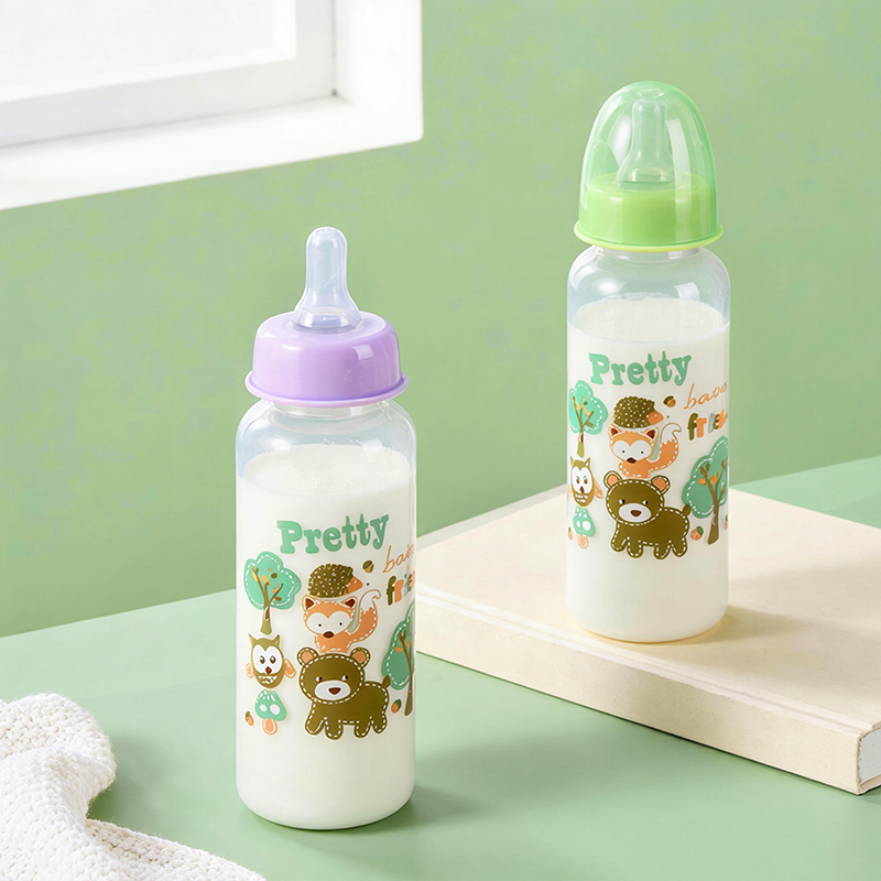 1PC キュートな動物をテーマにした哺乳瓶セット、食品グレー - Baby Food Natural のレビューと価格