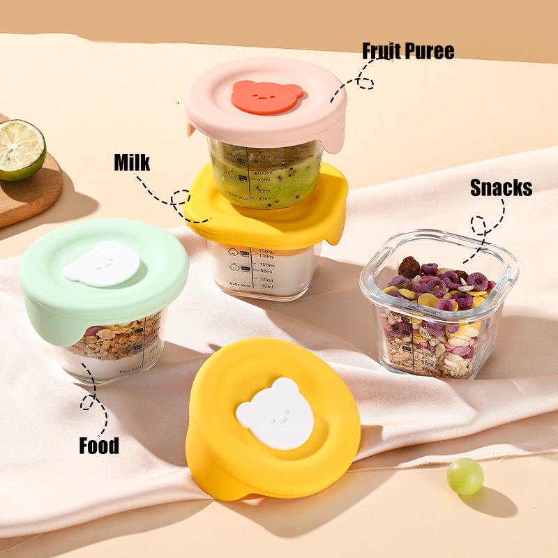 ふた付きベビーフード収納ジャー、幼児用の漏れ防止スナックピュ - Baby Food Jars With Lids のレビューと価格