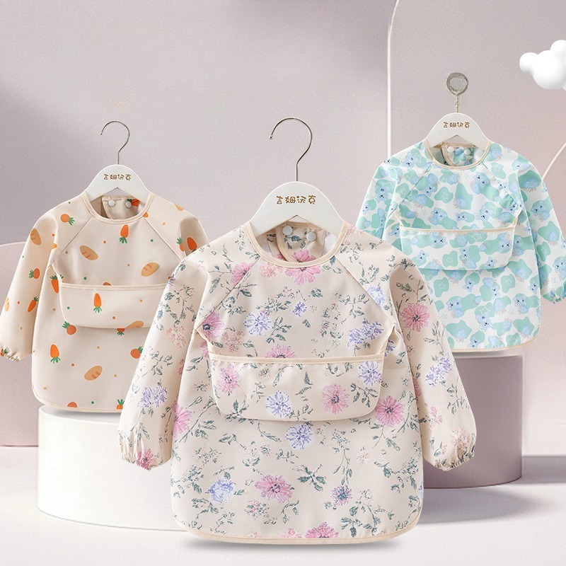 1PC 子供給餌よだれかけ防水長袖エプロンライスポケット給餌 - Baby Food Apron のレビューと価格