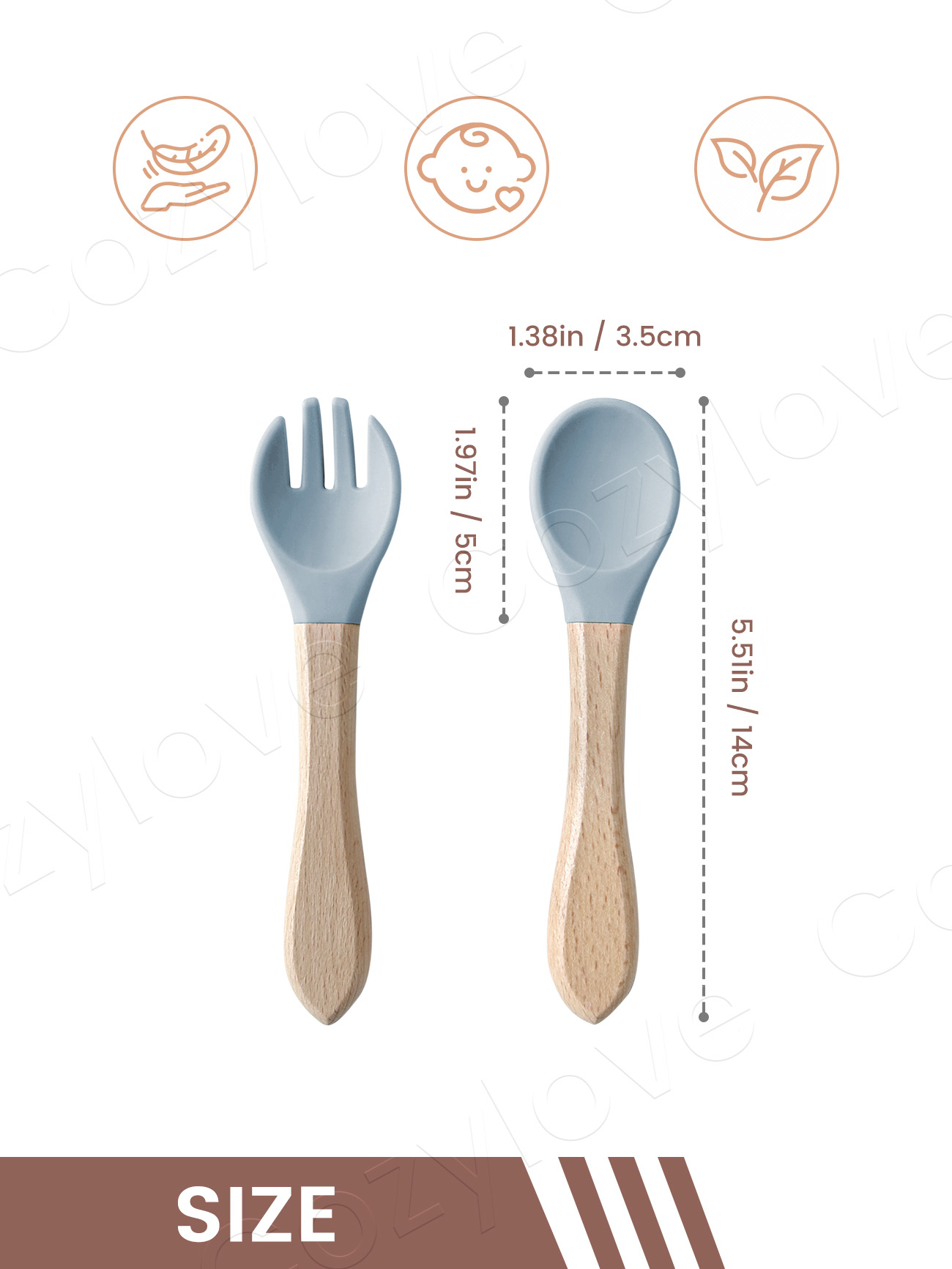 ベビーシリコンフォークスプーンセット、天然木製ハンドル付き幼 - Baby Food Natural のレビューと価格