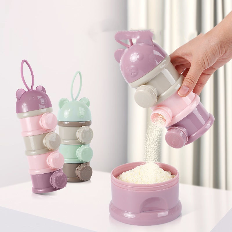 3/4 層ベアベビーミルクパウダーコンテナポータブル独立サイ - Baby Food Organizer のレビューと価格